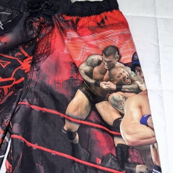 WWE Boys Wrestling Shorts Size M World Wrestling Entertainment Polyester Athleti - Picture 2 of 4